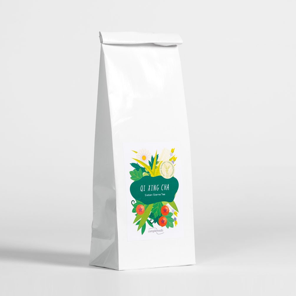 Qi xing cha verpackung weiss